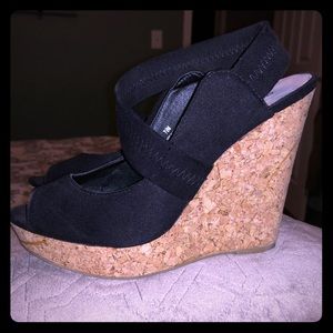 Audrey Brooks black wedges